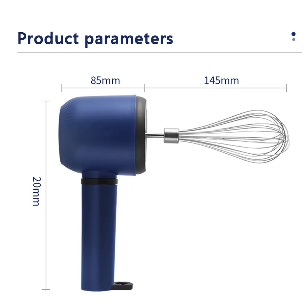 Egg Beater Food Mixer Electric Whisk Handheld Electric Whisk Electric Blender Wireless Electric Food Mixer Portable 3 Speeds Double Stick Egg Beater Baking Dough Cake Cream Mixer Kitchen Tools