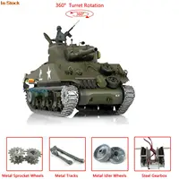 HENG LONG 1/16 Scale 7.0 Upgraded M4A3 Sherman RTR RC Tank Toys 3898 W/ 360° Turret Engine Sound Sprockets BB Shoot TH17675-SMT4 1