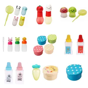 NUZYZ 2Pcs Sauce Containers Food Grade Cartoon Shape Plastic Small