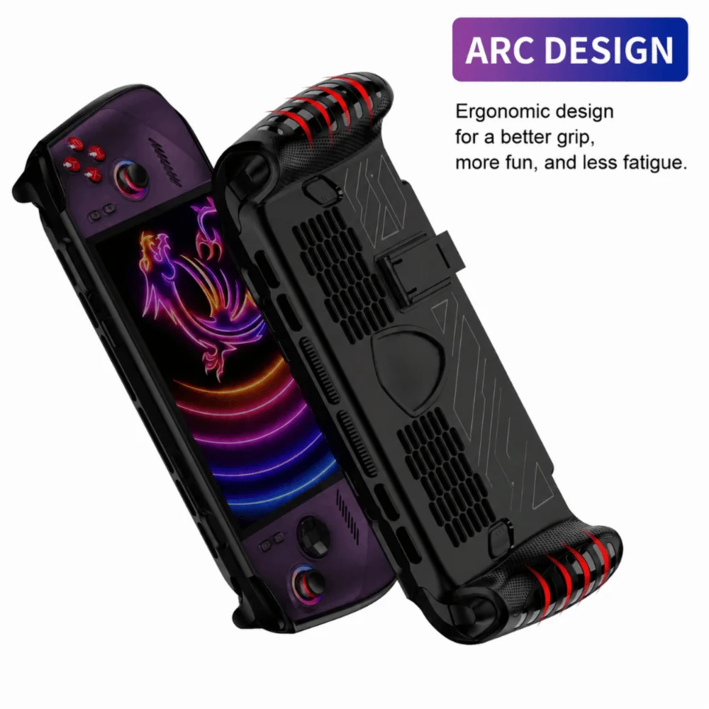 Custodia per console da gioco portatile in TPU con cavalletto, cover protettiva antiurto, guscio ergonomico antiscivolo per MSI Claw 8 EX AI+ - Image 4
