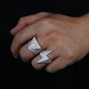 New Arrived Iced Out Bling Men Finger Jewelry Hip Hop Geometric Triangle Evil Eye CZ Rings 3