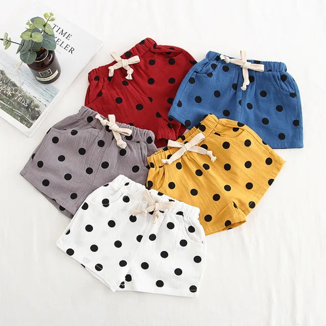 1-6 Years Kawaii Newborn Baby Boys Bloomer Shorts PP Pants Cotton Linen Polka Dots Girls Short Summer Trouser Toddler Clothes 1