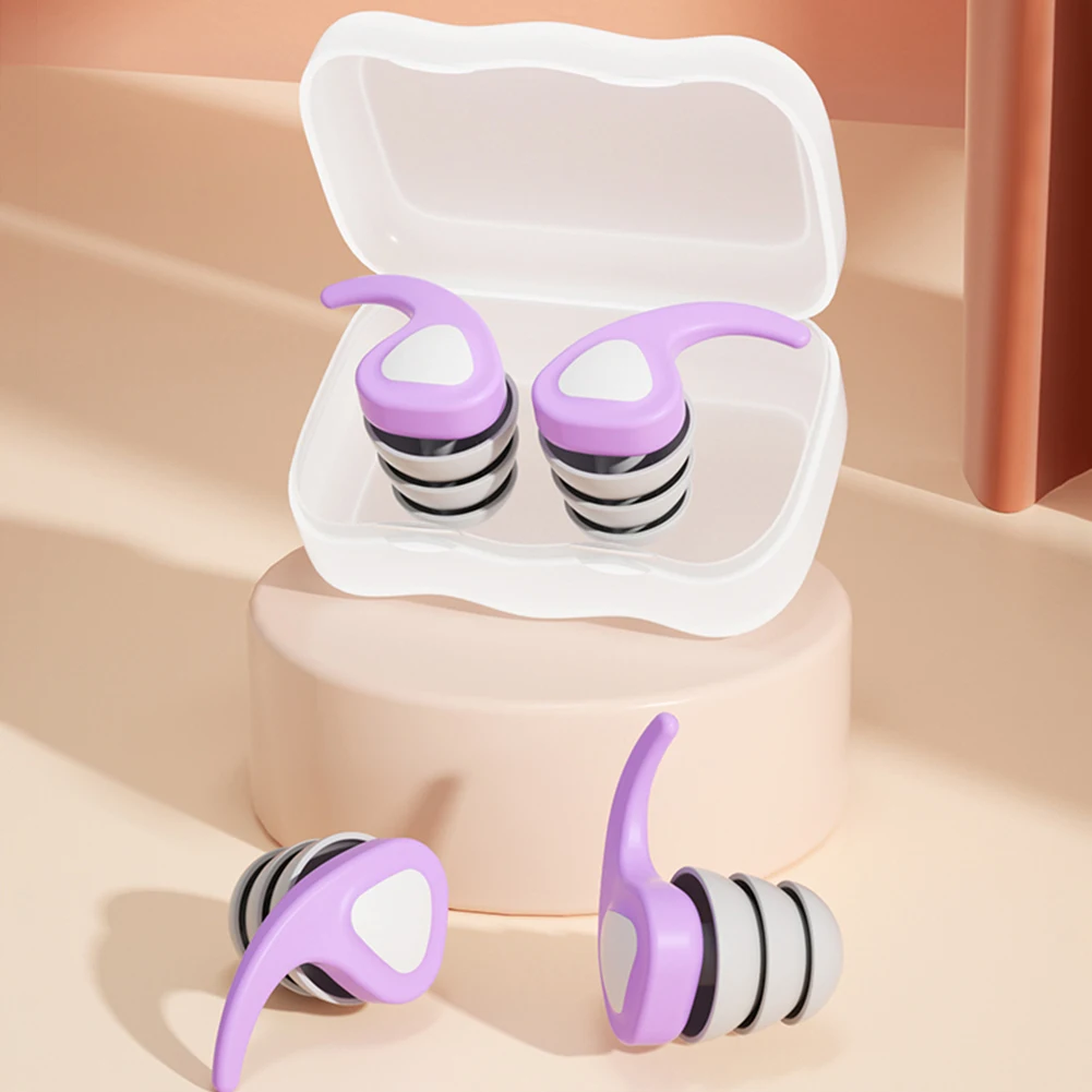 Kids Swimming Ear Plugs Reusable Silicone Anti-Noise Ear Plugs Noise Reduction Hearing Protector for Pool Bath Showering Surfing