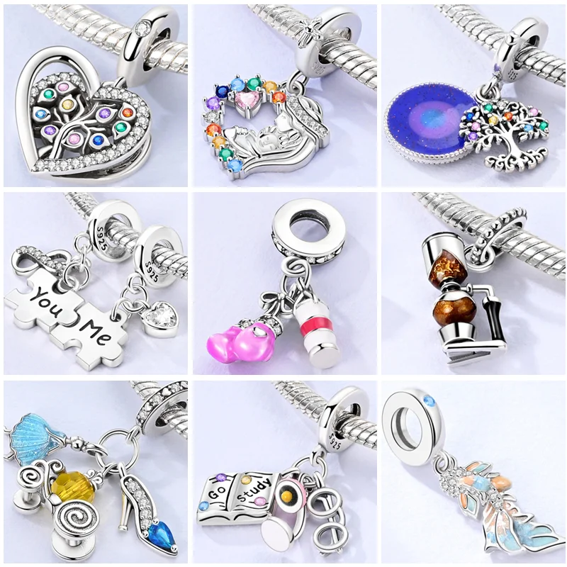 Neueste Charms-Perlen aus 925er-Sterlingsilber, bunt, baumelnd, niedliche Haustiere, Anhänger, passend für Original-Armbänder, Halsketten, DIY-Schmuck, Geschenk – Detail 5