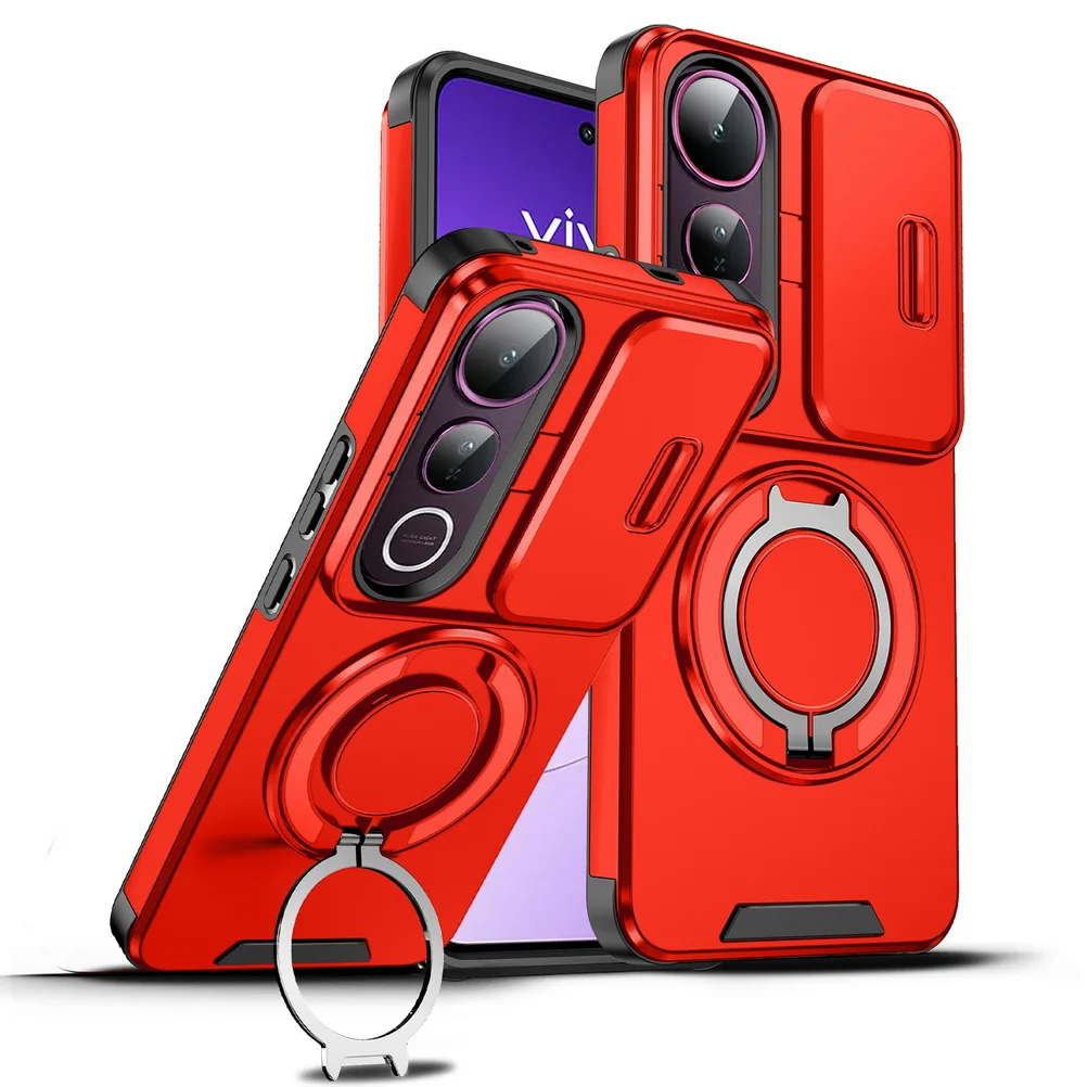 Sliding Camera Protector Rugged Phone Case with Metal Bracket