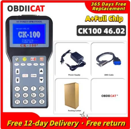 

OBDIICAT OBD2 Auto Key Programmer CK100 with 1024 Tokens CK-100 V99.99/46.02 CK100 Key Programmer OBD2 Car Key Maker Auto Tools