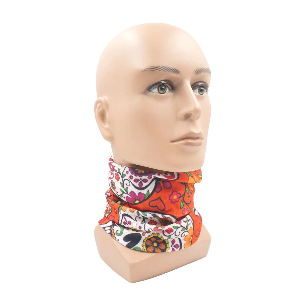 Skull Pattern Seamless Breathable Neck Warmer Gaiter Men Cycling Bandana Women Running Hiking Tube Scarf Sunshield Face Mask