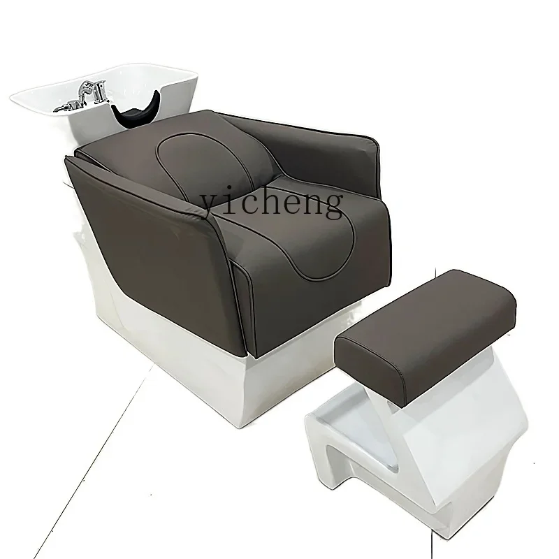 

YY FRP Ceramic Basin Shampoo Chair Hair Saloon Dedicated Lying Half Shampoo Flushing Bed