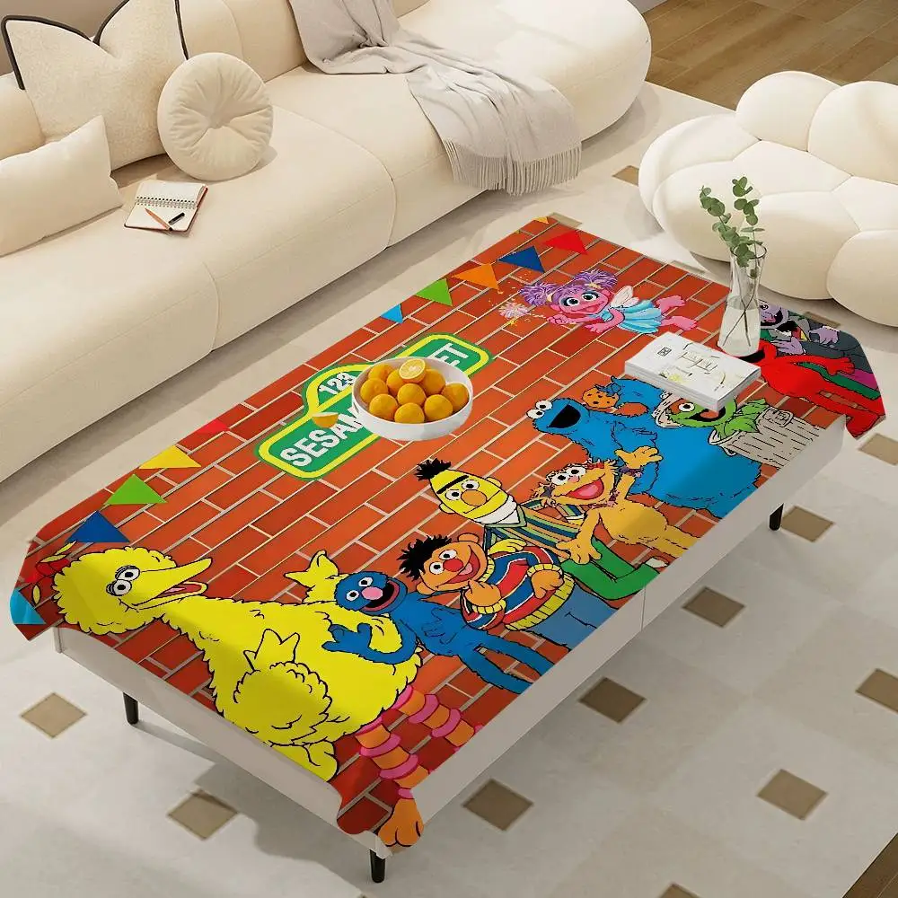 Sesamstraße Cartoon Rechteck Tischdecke Tischdekoration Wiederverwendbare wasserdichte Küche Esstischdecke Urlaub Party Dekoration – Detail 11