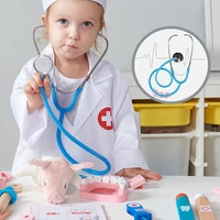 Doctor Kit for Kid Wooden Educational Pretend Medical Play Set Real Stethoscope Simulation Fun Role Doctor Playing Game Boy Gift 2
