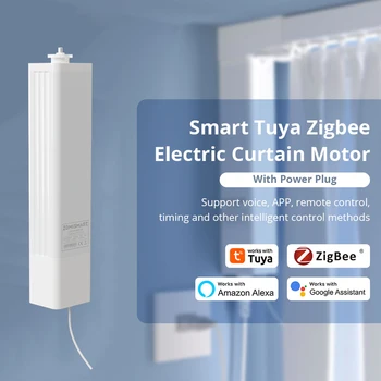 Zemismart Zigbee Smart Curtain Motor Automatic Slide Curtain Motor System Work with Tuya Smart Life APP Alexa Google Home Voice