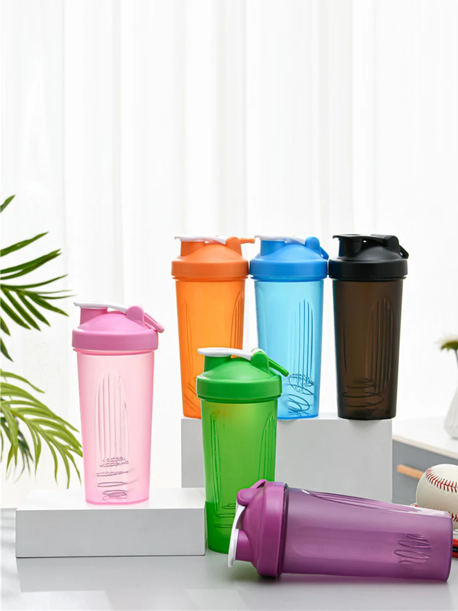 

Protein Powder Shaker Cup with Graduated 600ml Milk Shake Nutrition Stirring Cup Fitness Sports Plastic Water Cup