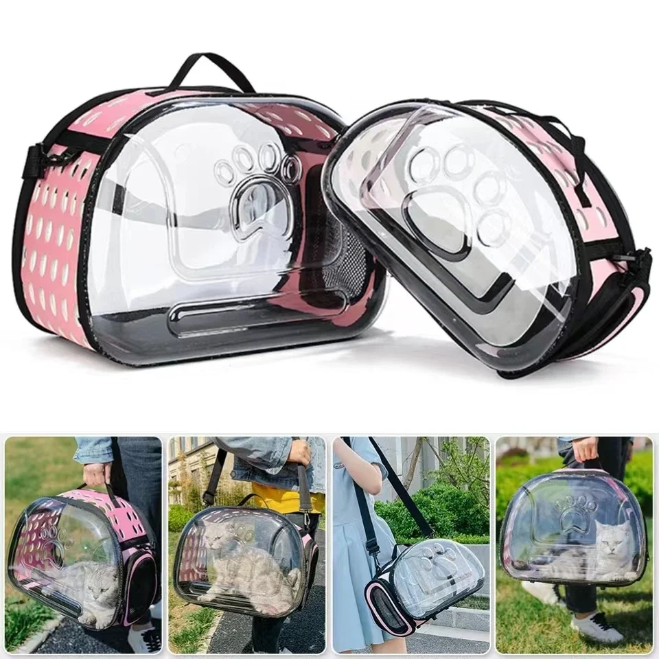 Pet Carrier Bag Pet Bag Pet Shoulder Bag Cat Carrier Outdoor Travel Breathable Handbag Puppy & Kitten Capsule Transparent Portable Shoulder Strap Bag