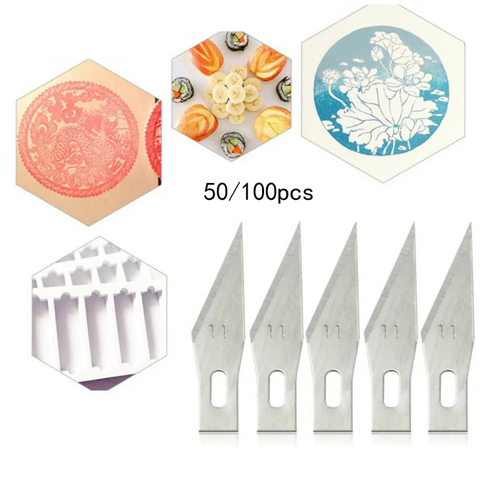 

50/100pcs 11# Blades For X-Acto Exacto Tool SK5 Graver Hobby Style Multi Tool Craft Precision Instrument Professional Hand Tools