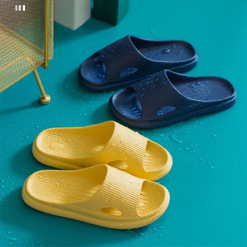 Thick Sole Home Slippers EVA Soft Thick Platform Non-slip Flip Flops Bathroom Anti-slip Indoor Slides Woman Man Sandals Slippers