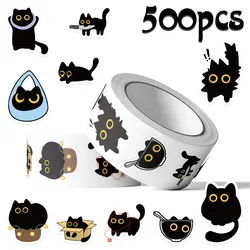 Cute Cat Stickers Roll - Creative DIY Graffiti & Envelope Sealing Stationery Decor (500PCS)