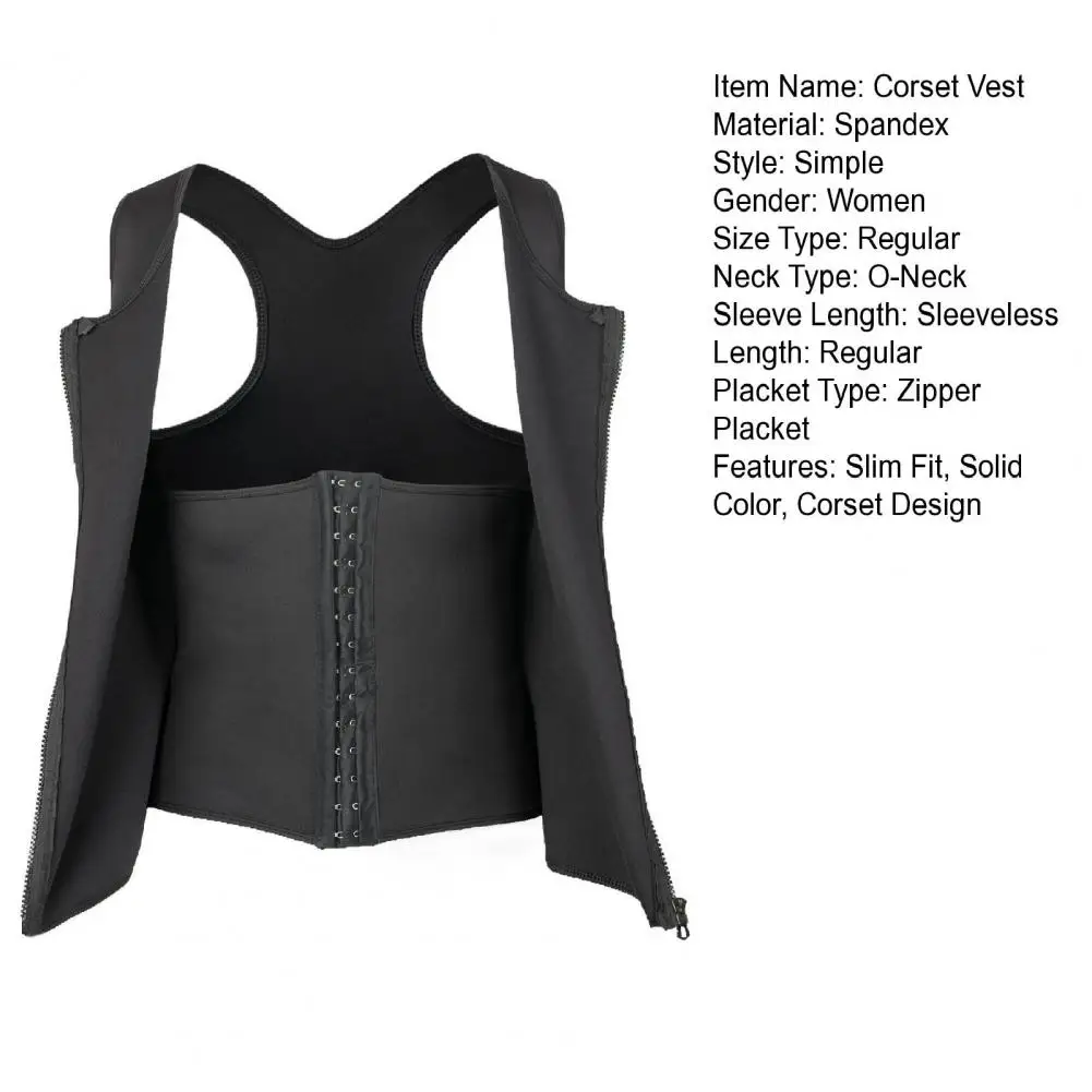 Description Picture 3 of itemTummy Control Corset Vest Slimming Vest Men's Slimming Corset Vest with Tummy Control Fat Burning Features O-neck Sleeveless