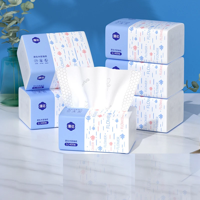 Diffuse Flower Paper 1 Pack 400 Paper Thickened Napkin S Size Household Towel Comfortable Wood Facial Tissue Toilet toilet paper facial tissue paper