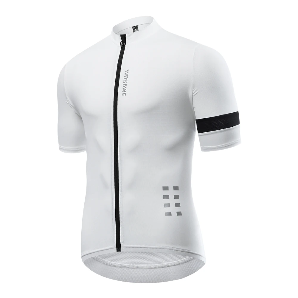 thumbnail image 1 of WOSAWE - Maillot de ciclismo para hombre, manga corta, camisetas para ciclismo de montaña, transpirables, reflectantes, ligeras, ropa deportiva, 1 of 5