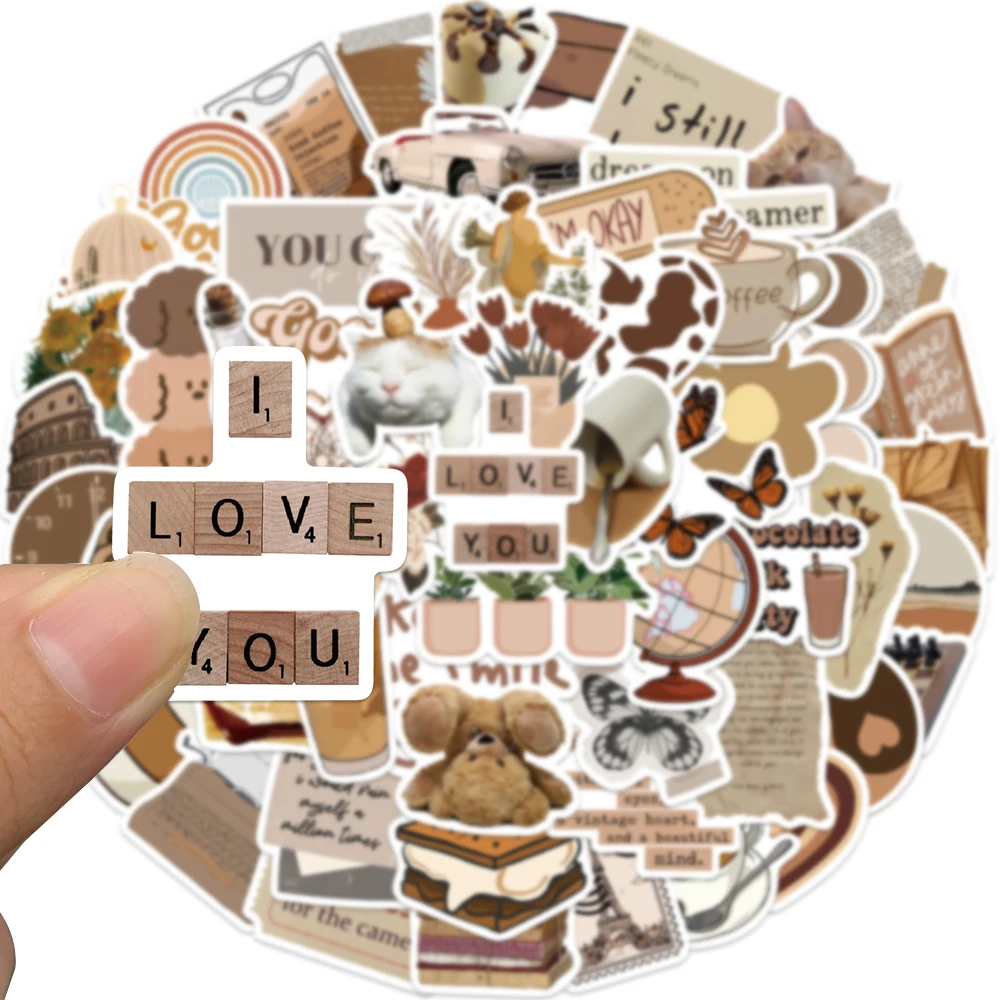 Vintage Art Aesthetic Graffiti Stickers Set - 60pcs Assorted Decorative Decals for Laptops, Luggage, Skateboards, and More