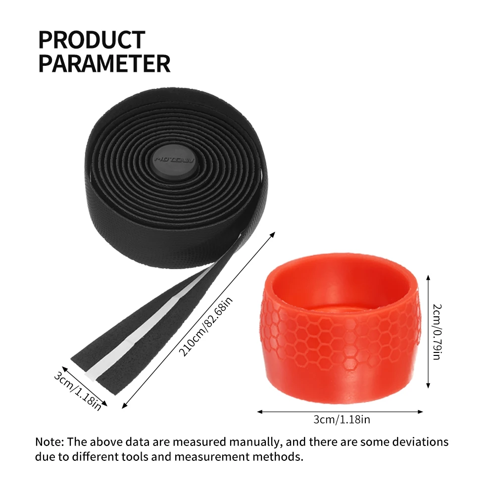 MOTSUV Road Bicycle Handlebar Winding Tape Bike EVA PU Bar Tape Soft Cycling Damping With 2 Bar Plug Anti-slip Shock Strap Parts