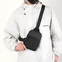 Sac de poitrine pour hommes, petits sacs à bandoulière en toile pour hommes, Mini écharpe en tissu, sac à main de Sport pour téléphone croisé 1