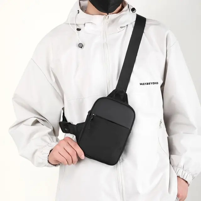 Sac de poitrine pour hommes, petits sacs à bandoulière en toile pour hommes, Mini écharpe en tissu, sac à main de Sport pour téléphone croisé 1