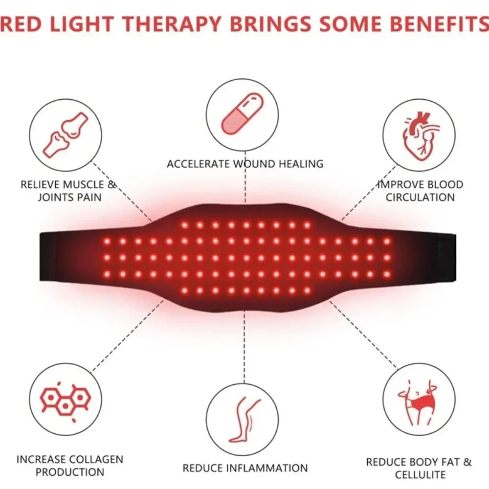 NEUE 660nm & 850nm Led Rot Infrarot Licht Therapie Gürtel für Fettverbrennung Abnehmen Lindern Schmerzen Ganzkörper Relief Warme pad – Detail 6