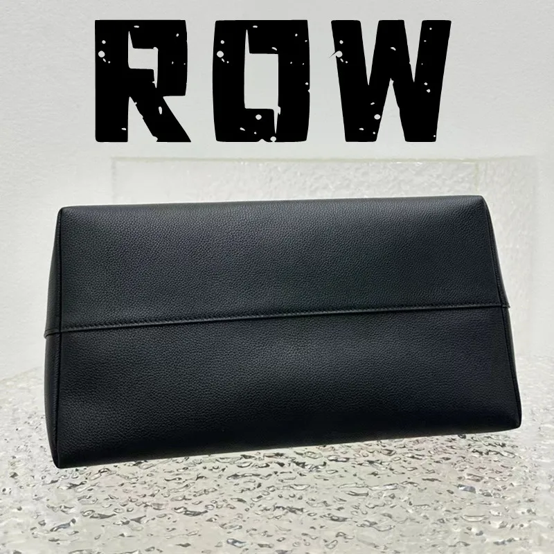 ROW 2023 Women's Classic Black Tote Underarm Bag Commuter Leisure Simple Large Capacity Cowhide Inner Lining