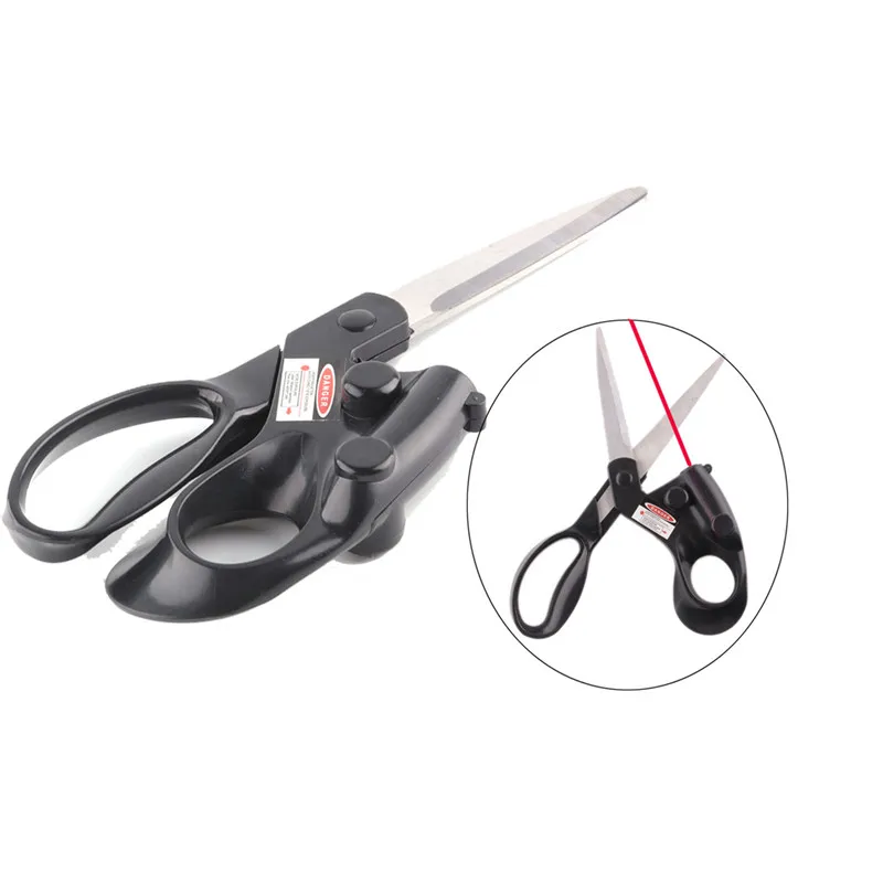 Professional Sewing Laser Guided Scissors Infrared Laser Scissors with Battery for Home Crafts Packaging Fabric Cutting