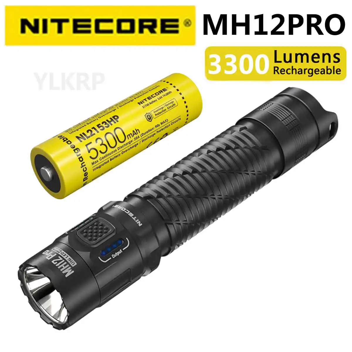 NITECORE MH12 PRO 3300 lumen rechargeable flashlight that can be charged using USB-C