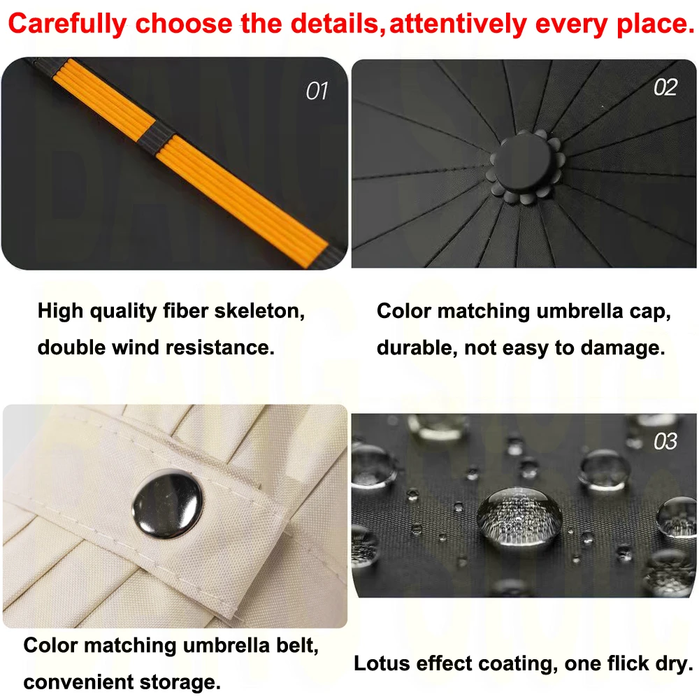 Automatic Windproof Umbrella 288 Bones All Weather Large Size Men Business Umbrella UV Protection Women Sunshade