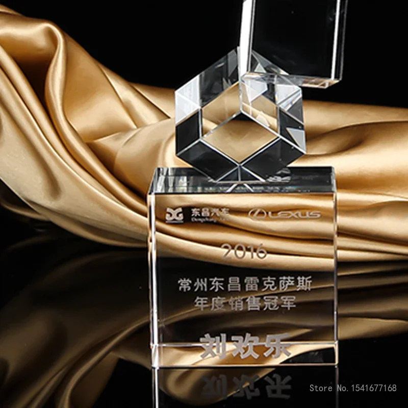 Customized Transparent Crystal Trophy, Creative Festival Award, High Cup, Sports Competition, Awards, Home Decorations, New, 1Pc