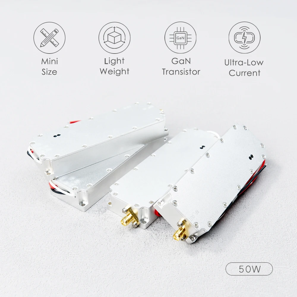 50W 300-1050Mhz 1.5G 2.4G 5.8G GPS WIFI RF GaN RF High Power Amplifier wireless Signal Extender Sweep Signal Source For Drone