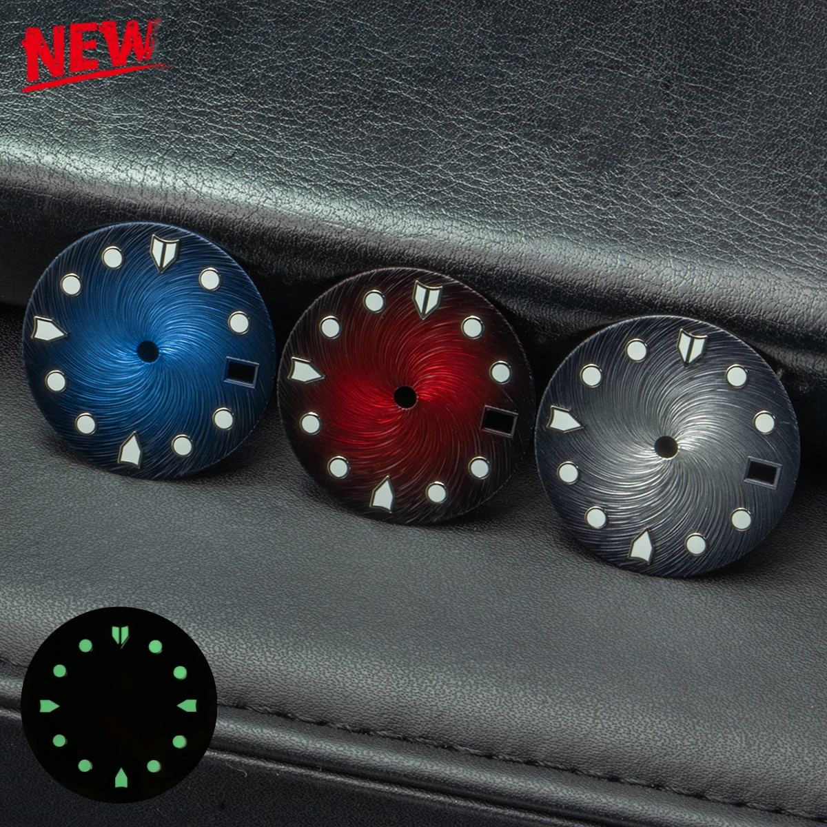 Green Luminous Black Watch Dial Compatible with NH34 NH35