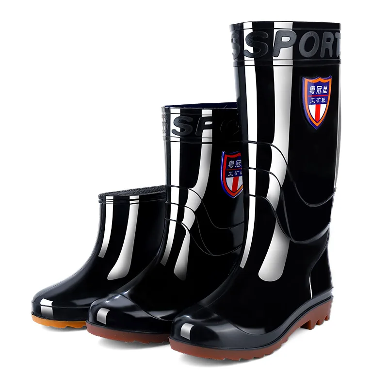 Non Slip Oxford Sole Labor Protection Rain Shoes Men's Fishing Rubber Shoes Warm Plush High Tube Fishing Waterproof Boots