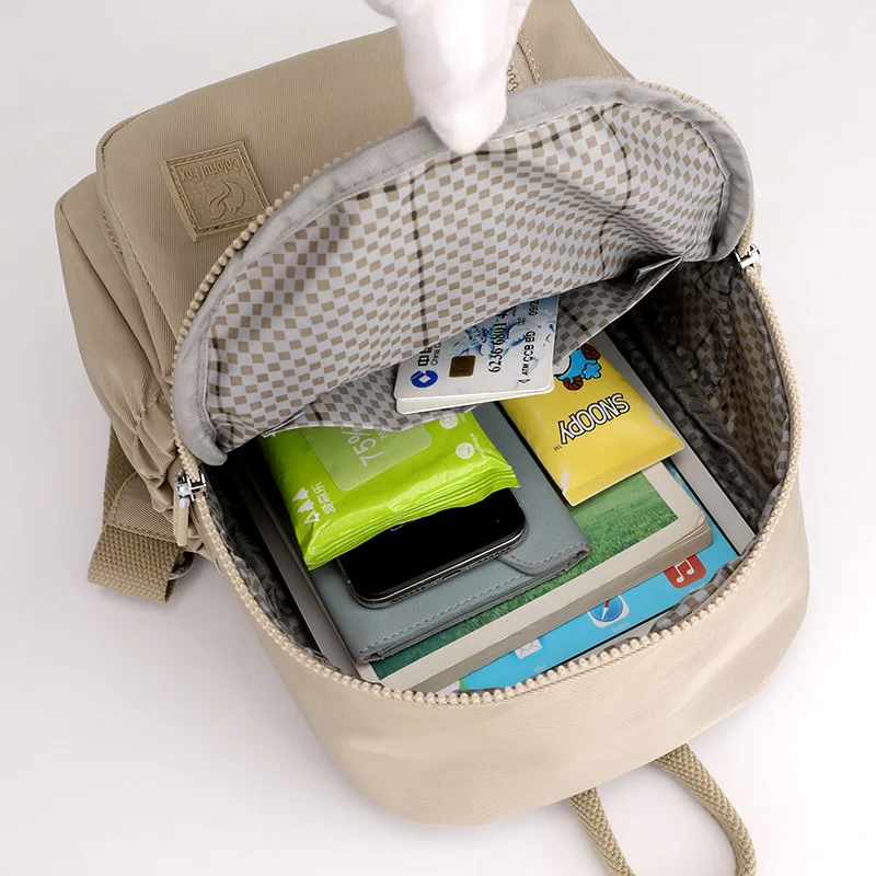 Classic High Quality Women's Backpack Outdoor Travel Waterproof Nylon Mini Square Handheld Book Message School Bag Durable