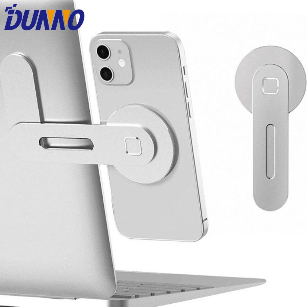 Magnetic Metal Phone Holder & Laptop Stand with Side Mount Bracket
