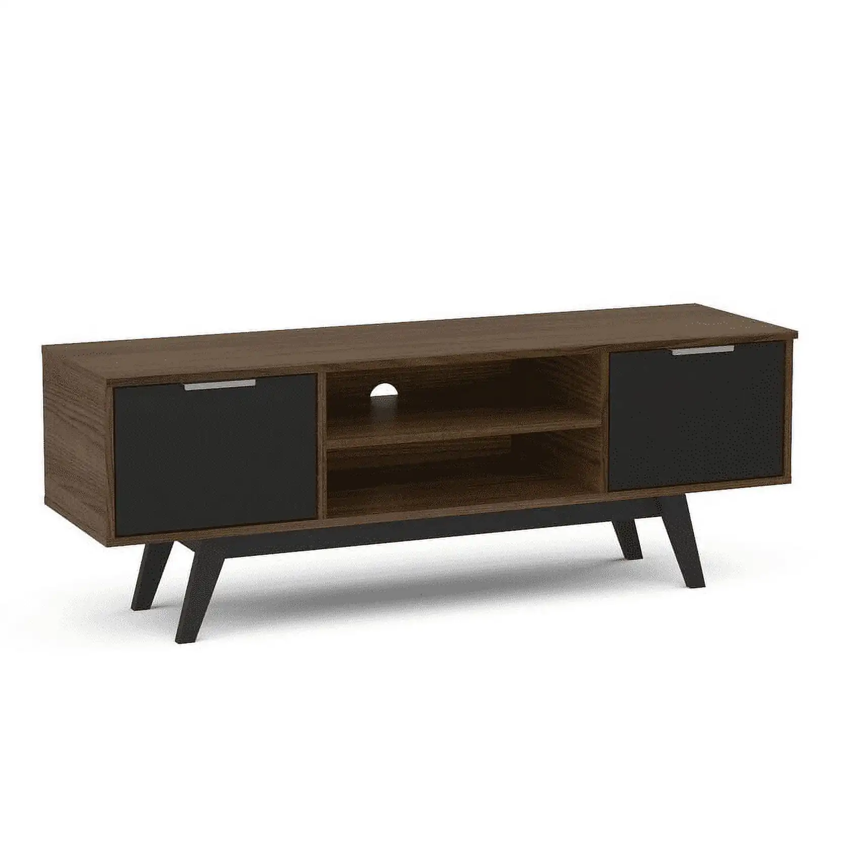 

Двухдверная ТВ-подставка из полиуретана для телевизоров до 60 дюймов, орех и черный цвет