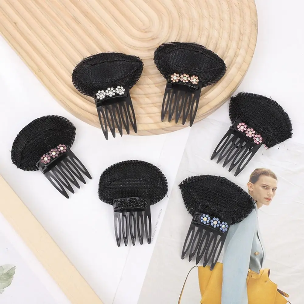 Flower Puff Hair Head Cushion Pluffy Sponge Diamond Hair Base Clip Per Capelli Invisibile Bun Bump It Up Volume Base Per Capelli Ragazza