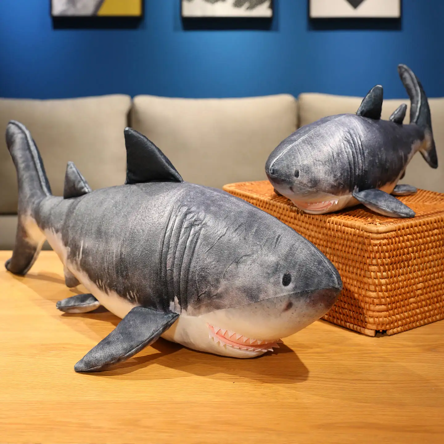 Plush simulation Giant Shark Toy life like Sea Fish Doll Animals Long Sleeping Pillow Cushion Stuffed Birthday Gifts