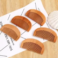 Natural Peach Wood Hair Comb Anti-Static Handcrafted Fine Tooth Comb Massage Head Comb Hair Hair Styling Accessories Hairbrush - Image 4