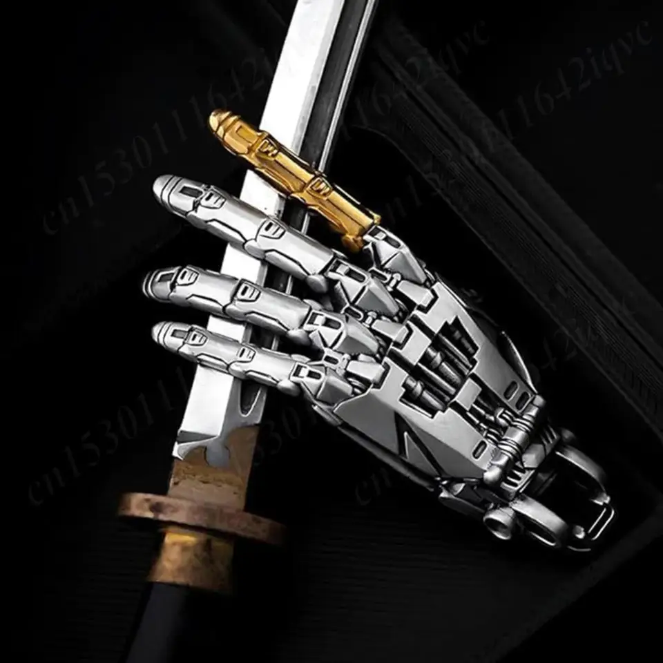 Mechanical Bionic Hand Pendant - Movable Finger Joints, Steampunk Robot Hand Necklace Or Keychain For Men & Women