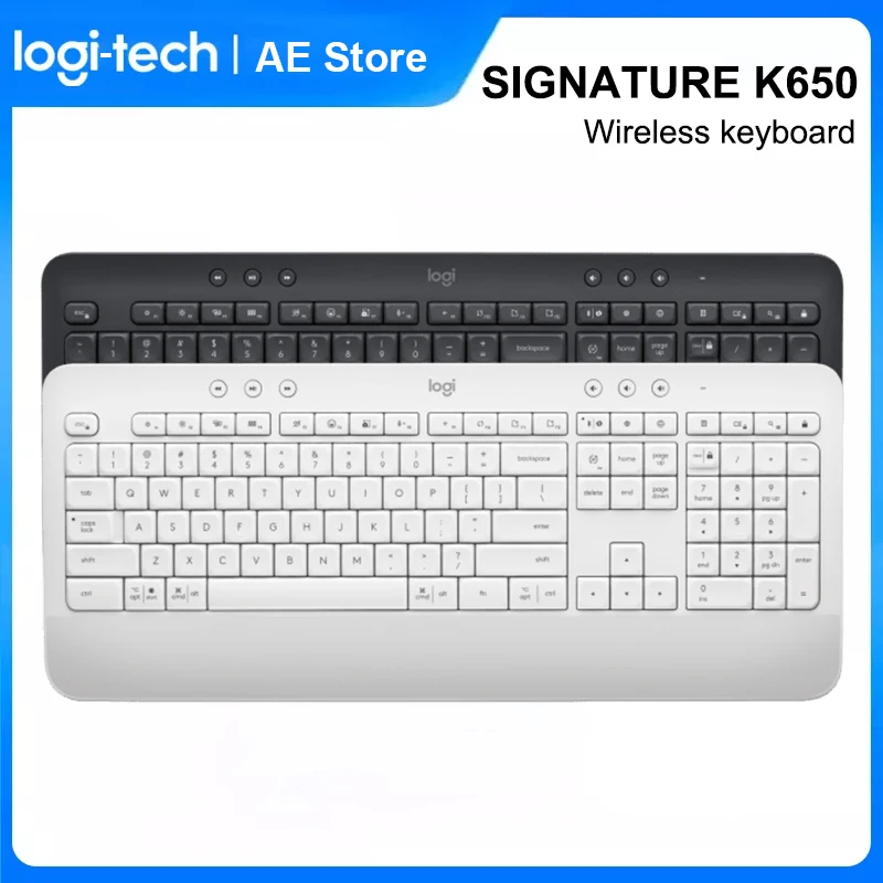 Беспроводная клавиатура Logitech K650, Офисная Клавиатура с Bluetooth, Двухрежимная клавиатура с приемником Logi Bolt