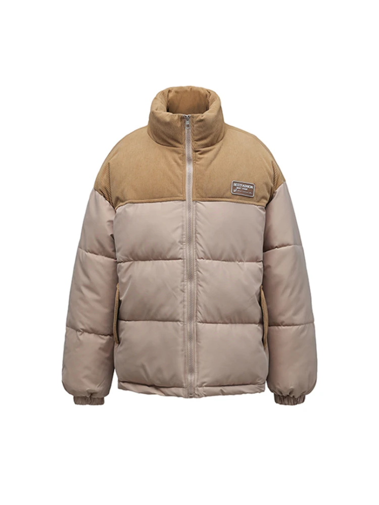 

Loose Oversize Corduroy Patchwork Women's Short Coat Autumn Winter New Chic Fashion Female Hooded Zipper Long Sleeve Jacket