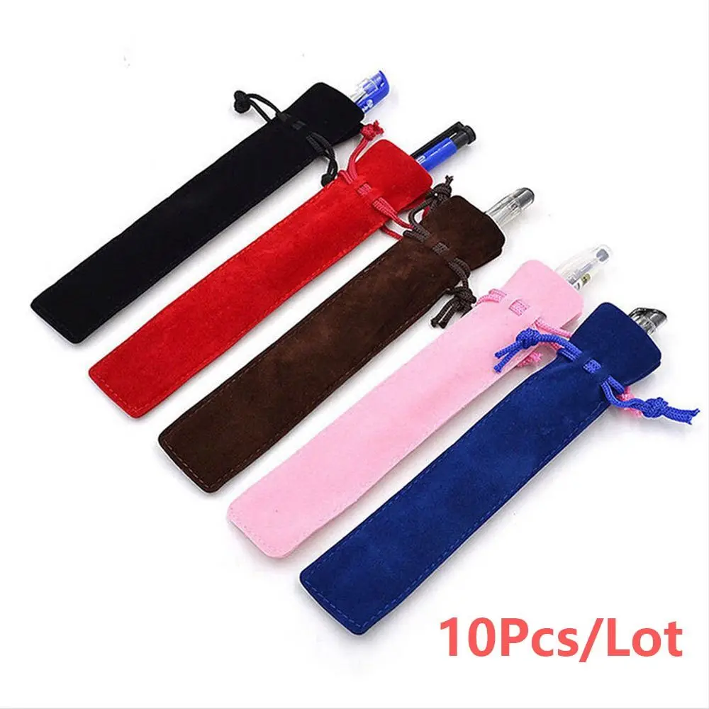 10PCS Plush Cloth Pen Bag Double-sided Thickened Velvet Pen Pouch Sleeve Holder Office School Supplies 2