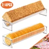 2/4 Pcs Cracker Serving Tray Clear Acrylic Cracker Holder 8.75x2.75x1.5 inch Multipurpose Food Display Stands for Party Events 1