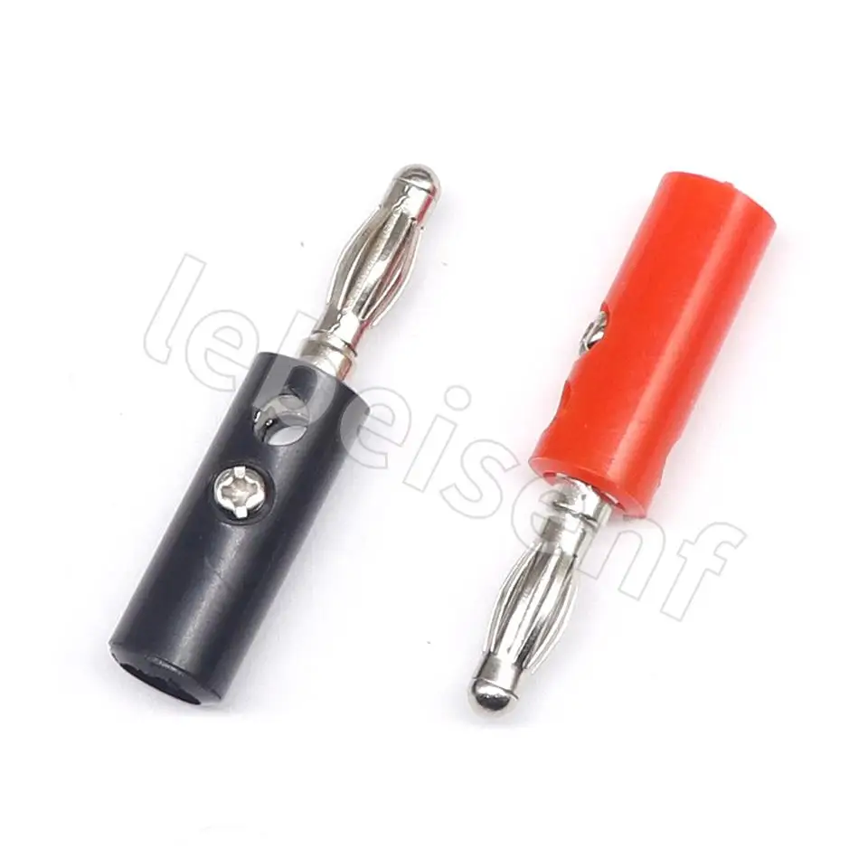 10 Stück/5 Paar Audio-Lautsprecher-Schraube, Bananen-Goldplatte, Steckverbinder, 4 mm, Schwarz, Rot, Online-Großhandel, Nickel/Gold – Detail 4