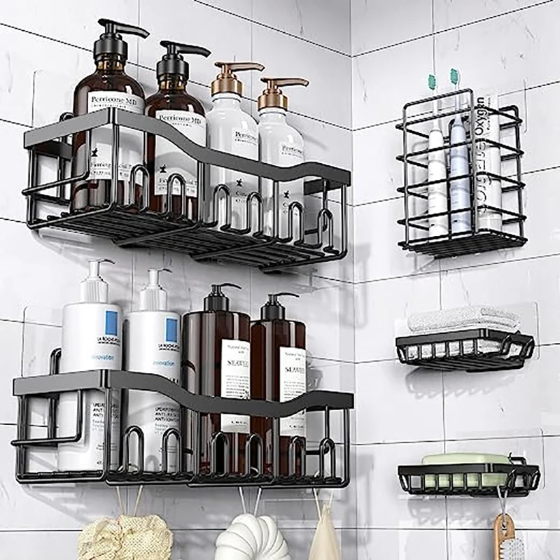 1pc Metal Wire Shower Caddy, Shampoo Bar Bathroom Supplies Storage And  Organizer, Bathroom Storage Rack With Hooks, Bathroom Accessories, Home  Organiz