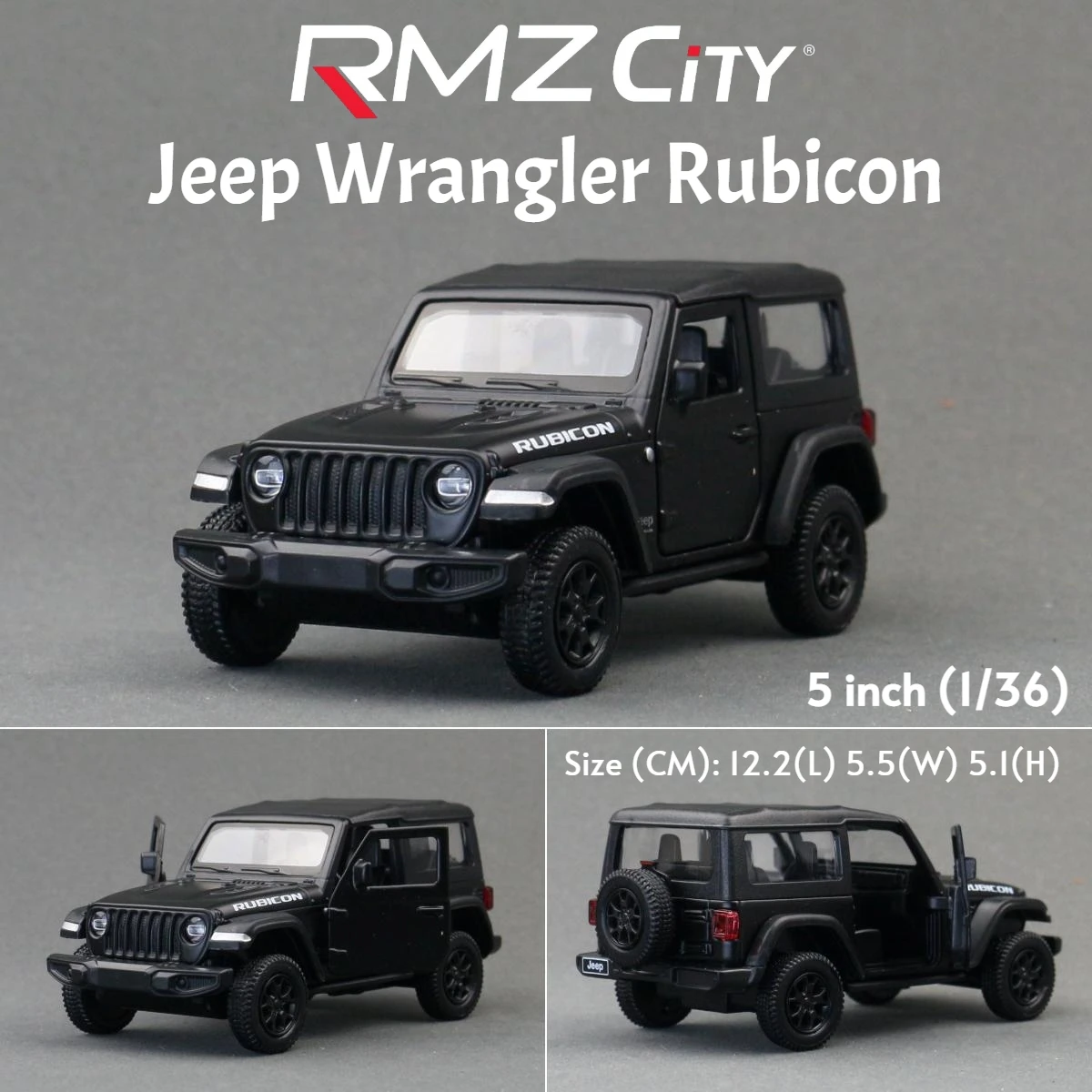 Jeep Rubicon ブラック ミニカー Amazon.com: KiNSMART - Jeep Wrangler Rubicon Off Road 4x4 5
